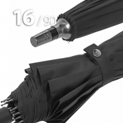 Зонт трость Ame Yoke L90-16 (01) Черный (очень большой купол, чехол на лямке, 16--спиц)