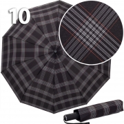 Зонт Три Слона M-6155 (17883) Клетка Черный, семейный с увеличенным куполом