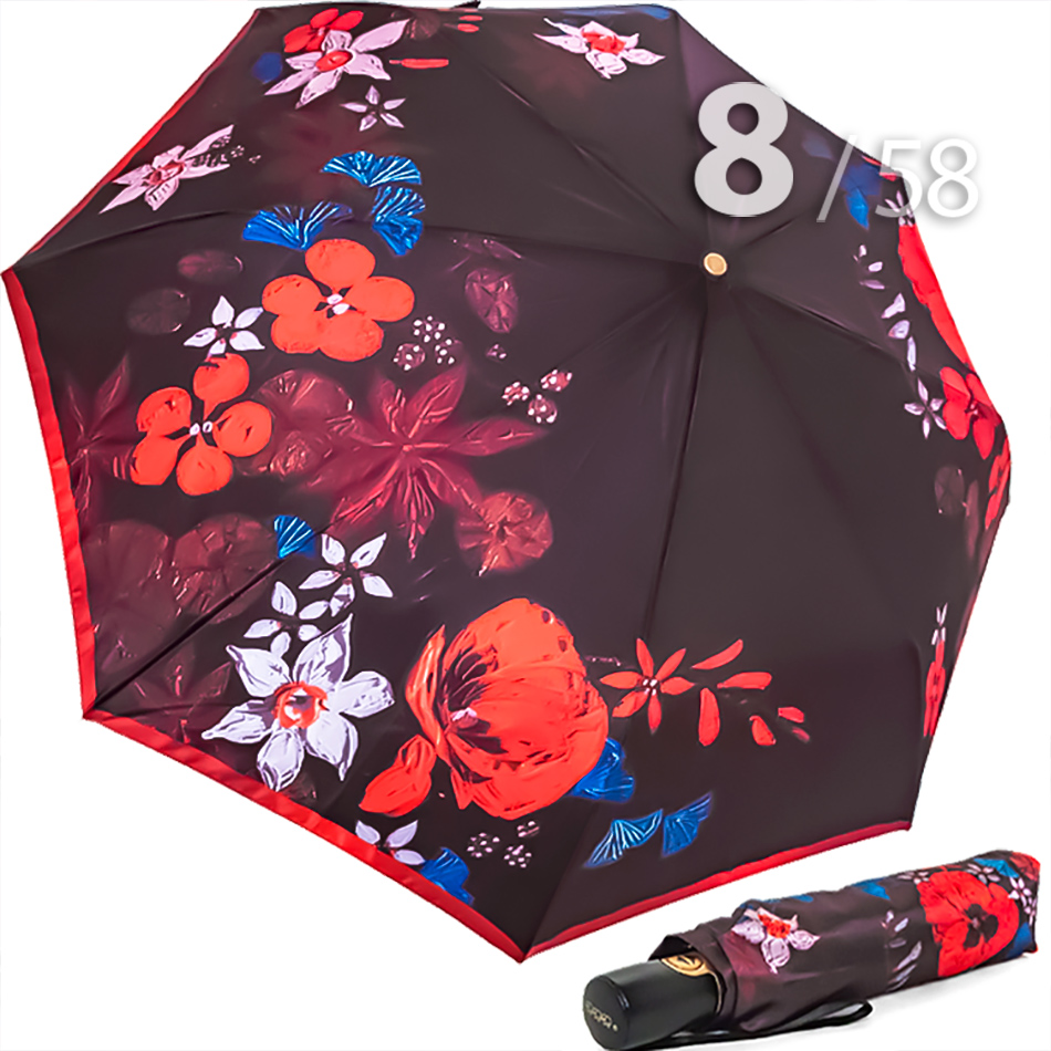 Зонт Три Слона L-3825 (R) 18528 Красные маки (сатин)