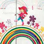 Зонт Zest 51510 2139 Девочка и Радуга (прозрачный) детский