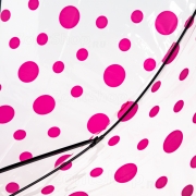 Зонт детский со свистком прозрачный Style 1563 16159 Горох Розовый