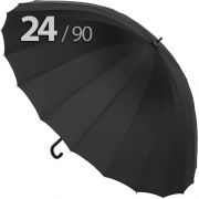 Зонт трость Ame Yoke L90-24 (01) Черный (супер большой купол, чехол на лямке, 24-спицы)