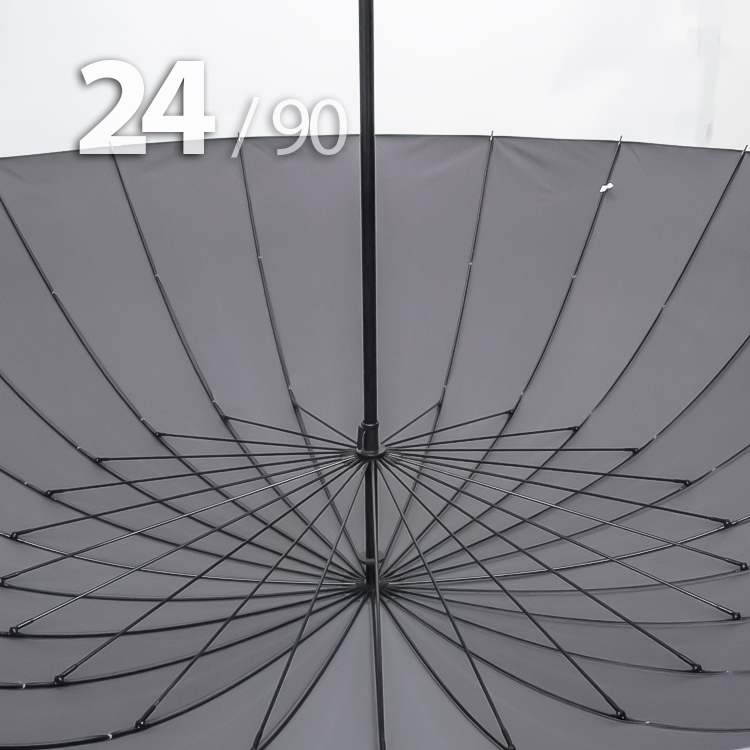Зонт трость Ame Yoke L90-24 (03) Серый (супер большой купол, чехол на лямке, 24-спицы)