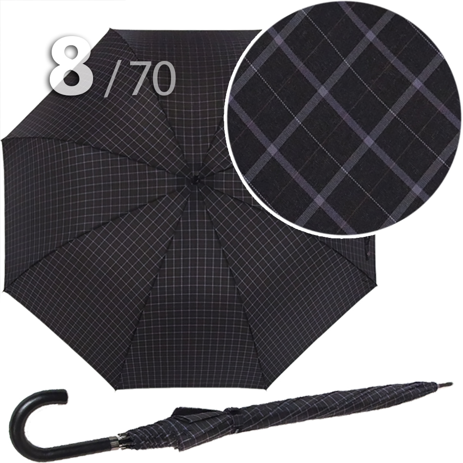 Зонт трость Три Слона M2182 (L) 11458 Клетка (гладкая ручка)