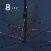 Зонт трость Ame Yoke L90-STORM (02) Синий,  очень большой купол, воздушный клапан, чехол на лямке