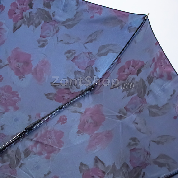 Зонт Три Слона L-3880 (A) 18777 Пионы двухсторонний синий (сатин)