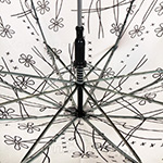 Зонт трость женский Prize 165 (10074) Белый Цветы