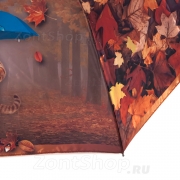 Зонт Diniya 177 (17668) Кот под зонтом Коричневый (сатин)