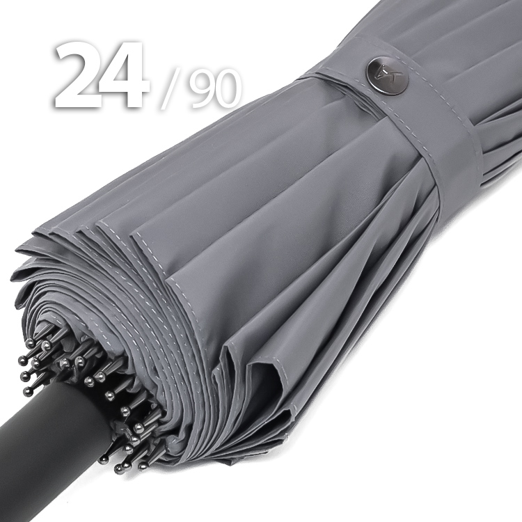 Зонт трость Ame Yoke L90-24 (03) Серый (супер большой купол, чехол на лямке, 24-спицы)