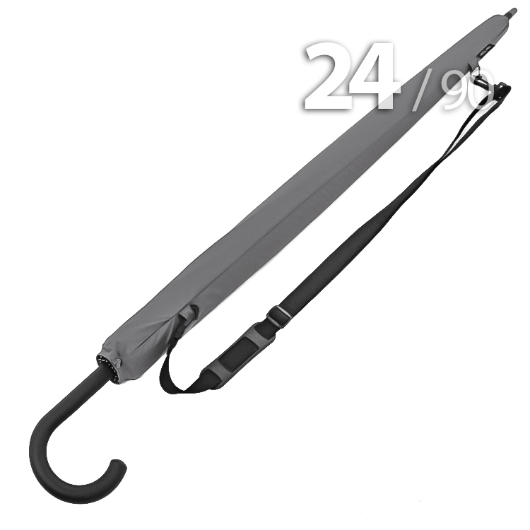 Зонт трость Ame Yoke L90-24 (03) Серый (супер большой купол, чехол на лямке, 24-спицы)