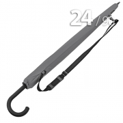 Зонт трость Ame Yoke L90-24 (03) Серый (супер большой купол, чехол на лямке, 24-спицы)