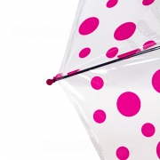 Зонт детский со свистком прозрачный Style 1563 16159 Горох Розовый