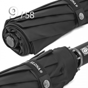 Зонт Три Слона M-8909 Черный, мужской (гладкая ручка)