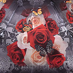 Зонт женский Три Слона 360 (E) 10362 Рубиновые розы (сатин)