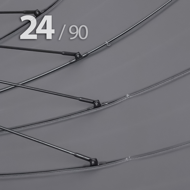 Зонт трость Ame Yoke L90-24 (03) Серый (супер большой купол, чехол на лямке, 24-спицы)