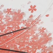 Зонт трость женский прозрачный Nex 21511 17325 Цветочная россыпь Розовый