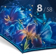 Зонт Три Слона L-3825 (Q26) 18845 Цветы синий (сатин)