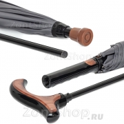 Трость зонт MZ-60-L (3) HELPER 2 в1 Серый