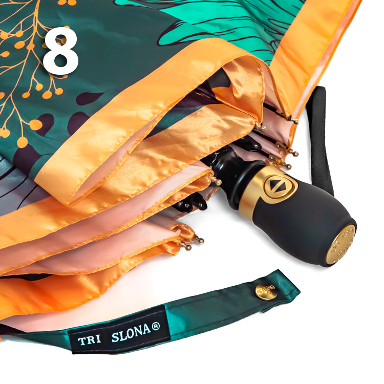 Зонт Три Слона L-3854 (A) 18761 Цветы, Зеленый (сатин)