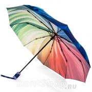 Зонт женский Amico 7114 17017 Радуга Пестрый (синяя с сиреневым ручка) сатин