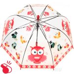 Зонт детский со свистком прозрачный Torm 14803 15239 Разноцветные совята