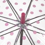 Зонт трость женский прозрачный Fulton L042 3388 Pink Polka