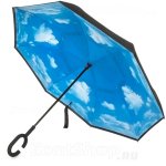 Зонт трость наоборот женский ArtRain 11989 (14232) В облаках