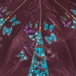 Зонт женский HENRY BACKER Q2101 15016 Бабочки (сатин)