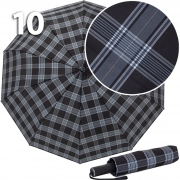 Зонт Три Слона M-6155 (17888) Клетка Черный, семейный с увеличенным куполом