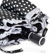 Зонт женский Diniya 2774 (16862) Черный в белый горох, рюша