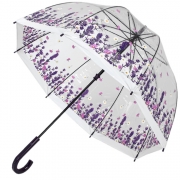 Зонт трость женский прозрачный Fulton L042 4216 Цветочная поляна