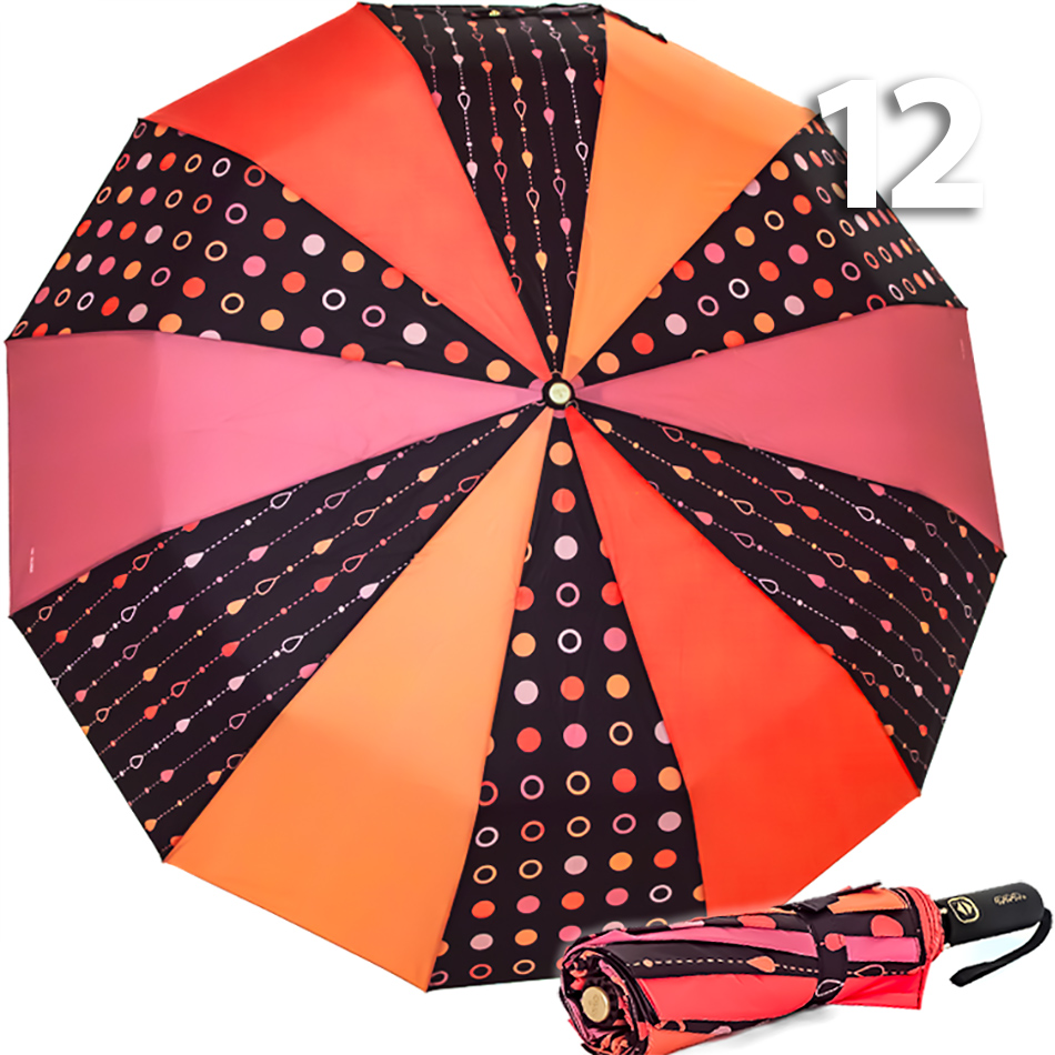 Зонт Три Слона L-3121 (D/25) 18756 Горошины, Оранжевый