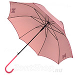 Зонт трость женский H.DUE.O H429 11520 Бабочка Горох Розовый