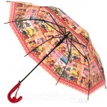 Зонт детский со свистком Torm 14806 13251 Плюшевые мишки красный полупрозрачный