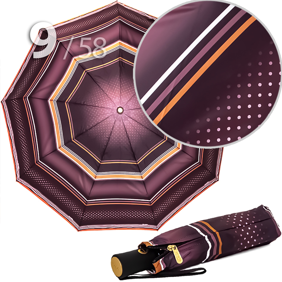 Зонт Три Слона L-3994 (A) 17999 Горох Полоска Коричневый