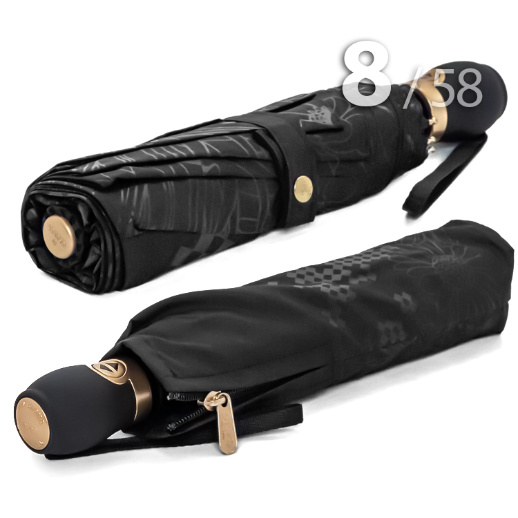 Зонт Три Слона L-3898 (C) 18373 Цветы Графика Черный