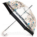 Зонт трость женский AMEYOKE L60 (С) Париж
