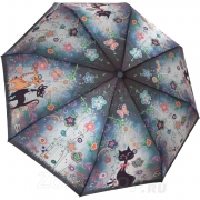 Зонт женский Diniya 103 (17176) Цветы кошки Серый (сатин)