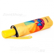 Зонт женский Diniya 2237 (16837) Радуга Бабочки, желтая ручка  (сатин)