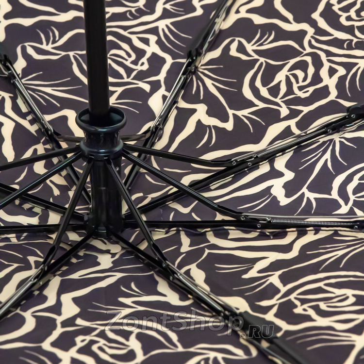 Зонт Три Слона L-3880 (A) 18773 Розы Графика черный (сатин)