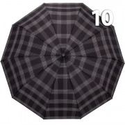 Зонт Три Слона M-6155 (17883) Клетка Черный, семейный с увеличенным куполом