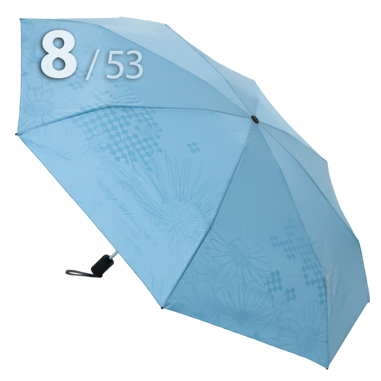 Зонт Три Слона L-4898 (C) 17909 Цветы Графика Голубой, компактный облегченный