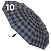 Зонт Три Слона M-6155 (17888) Клетка Черный, семейный с увеличенным куполом