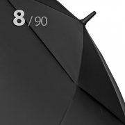 Зонт трость Ame Yoke L90-STORM (01) Черный,  очень большой купол, воздушный клапан, чехол на лямке