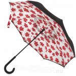 Зонт трость наоборот женский Doppler 73936517 12725 Красный пятилистник