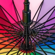 Зонт трость Diniya (16292) Радуга розовый чехол (24 цвета)