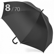 Зонт трость Ame Yoke L70-8S (01) Черный (усиленный, при ветре не выворачивается)