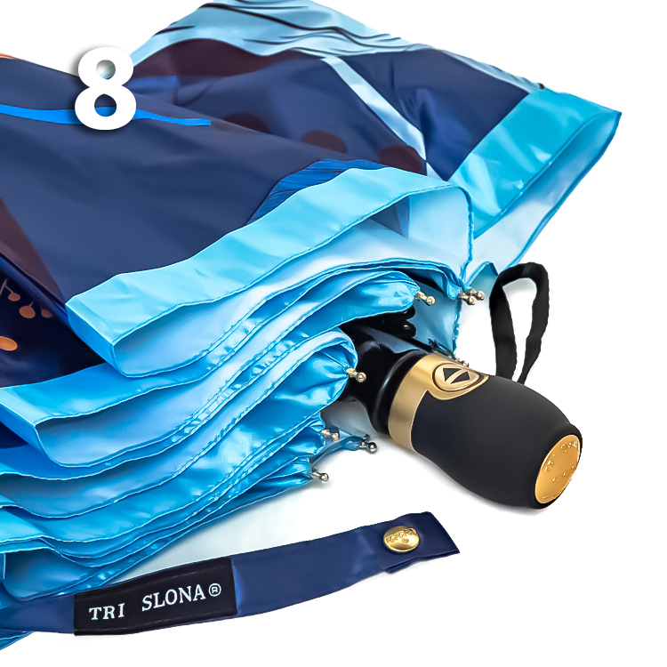 Зонт Три Слона L-3854 (A) 18764 Цветы, Синий (сатин)