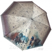 Зонт женский Diniya 116 (17185) Капли Бежевый (сатин)