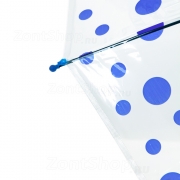 Зонт детский со свистком прозрачный Style 1563 16161 Горох Голубой